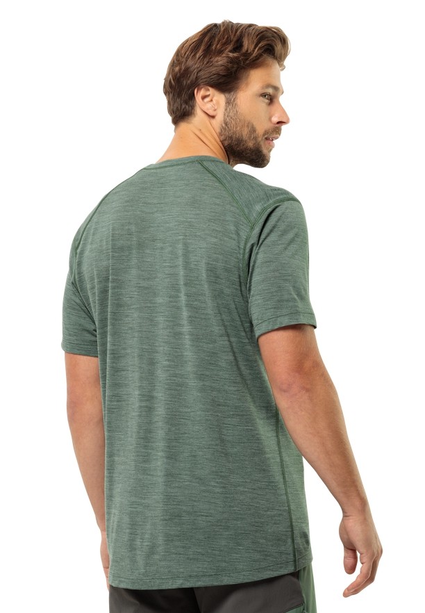 Green Jack Wolfskin Kammweg Graphic S/s Men T Shirts | 50151861