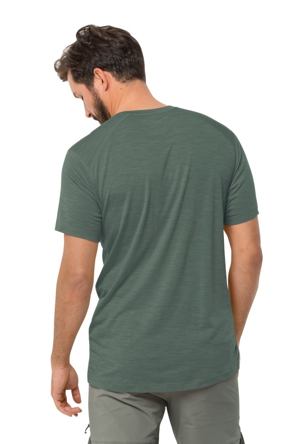 Green Jack Wolfskin Kammweg S/s Men T Shirts | 11029700