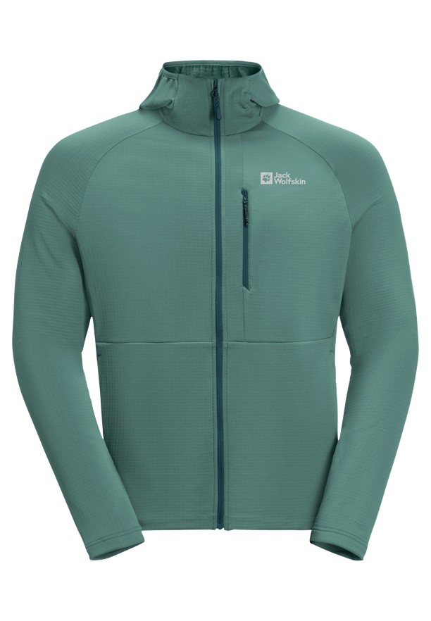 Green Jack Wolfskin Kolbenberg Hooded Fz Men Fleece Jackets | 59647642