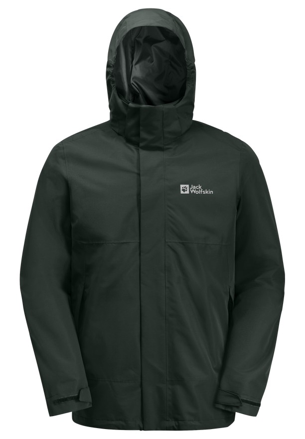 Green Jack Wolfskin Luntal 3in1 Men Jackets | 79824403
