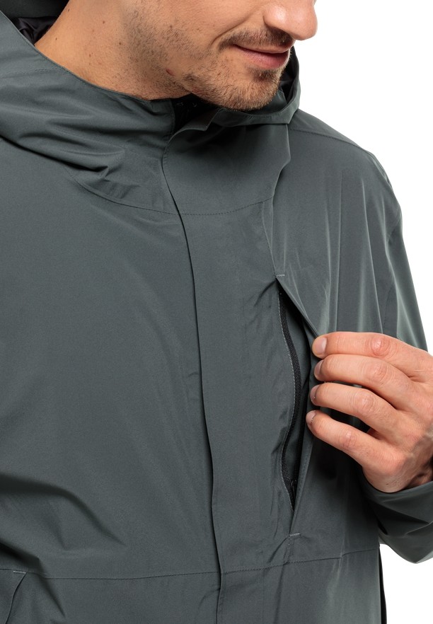 Green Jack Wolfskin Mainkai Men Rain Jackets | 87910329