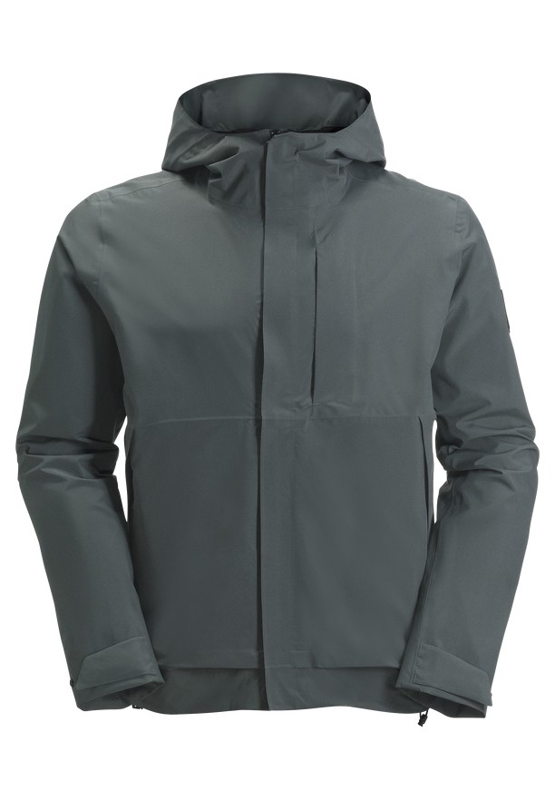 Green Jack Wolfskin Mainkai Men Rain Jackets | 87910329