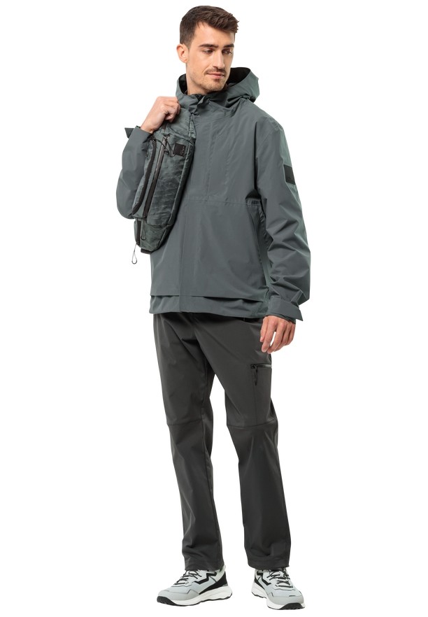 Green Jack Wolfskin Mainkai Men Rain Jackets | 87910329