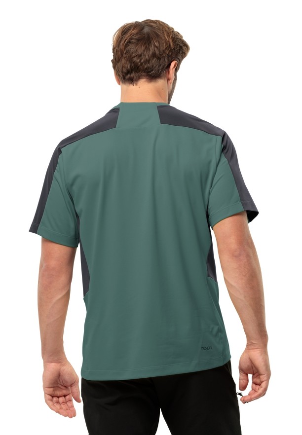 Green Jack Wolfskin Narrows Men T Shirts | 40434675