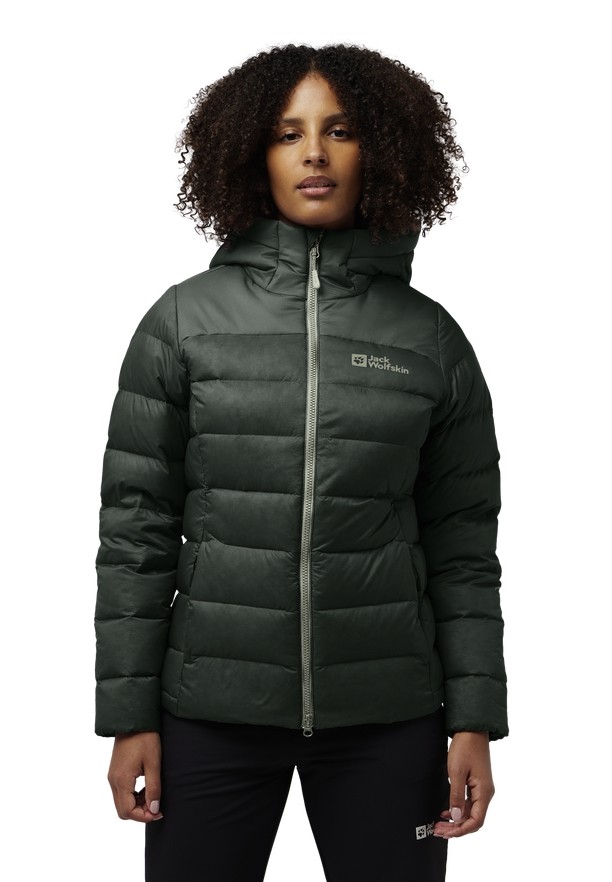 Green Jack Wolfskin Nebelhorn Women Down Jackets | 71778257