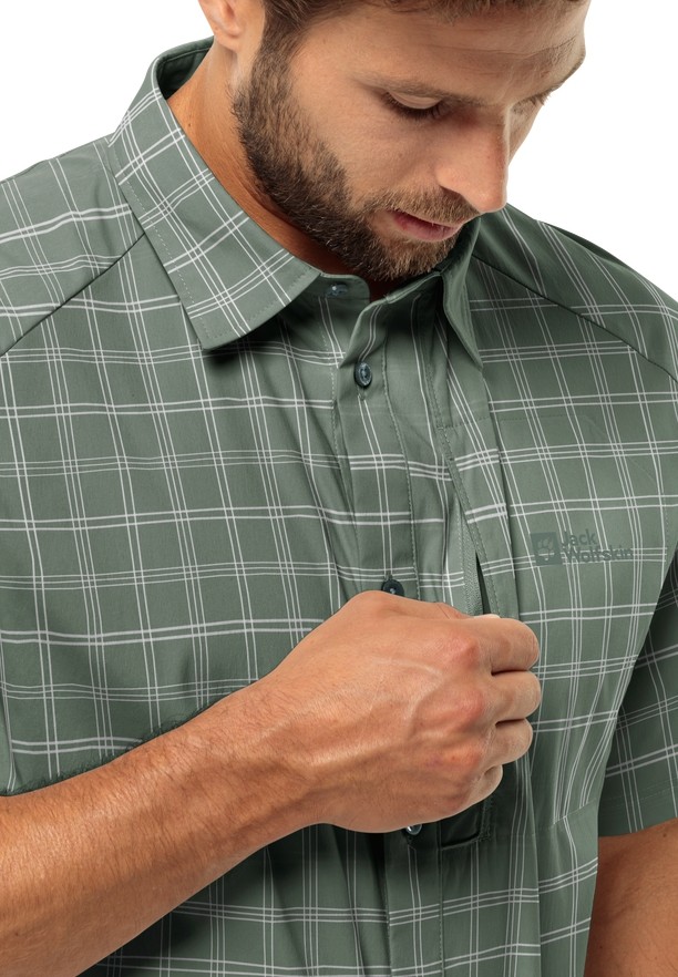 Green Jack Wolfskin Norbo S/s Men Shirts | 82753930