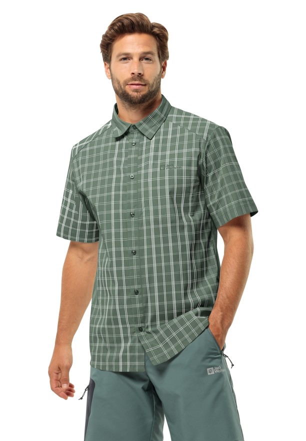 Green Jack Wolfskin Norbo S/s Men Shirts | 82753930
