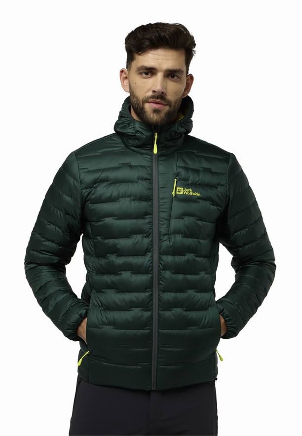 Green Jack Wolfskin Passamani Hoody Men Down Jackets | 30374436