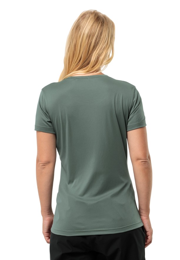 Green Jack Wolfskin Peak Graphic Women T Shirts | 53791212