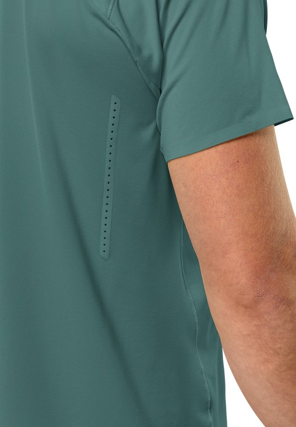 Green Jack Wolfskin Prelight Chill Men T Shirts | 81506180