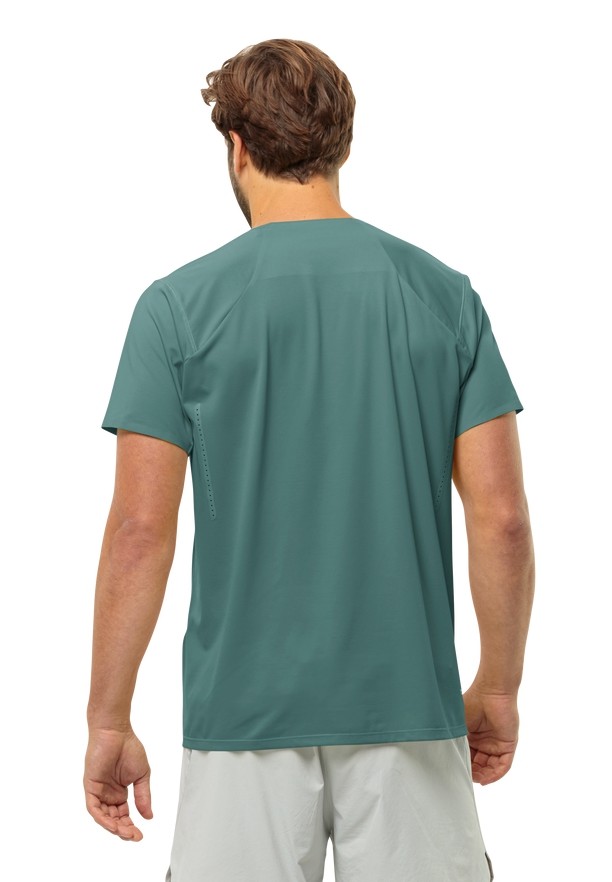 Green Jack Wolfskin Prelight Chill Men T Shirts | 81506180