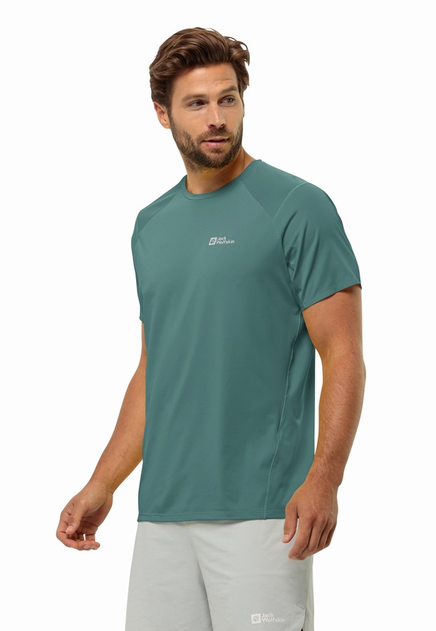 Green Jack Wolfskin Prelight Chill Men T Shirts | 81506180