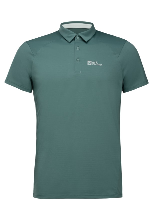 Green Jack Wolfskin Prelight Trail Men Polo Shirts | 71172390