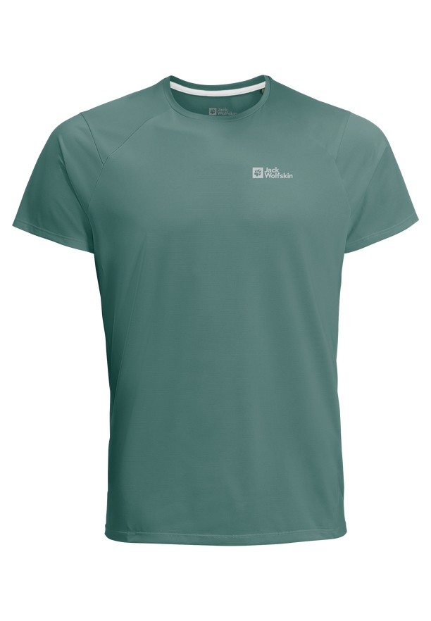 Green Jack Wolfskin Prelightrail Men T Shirts | 81956265