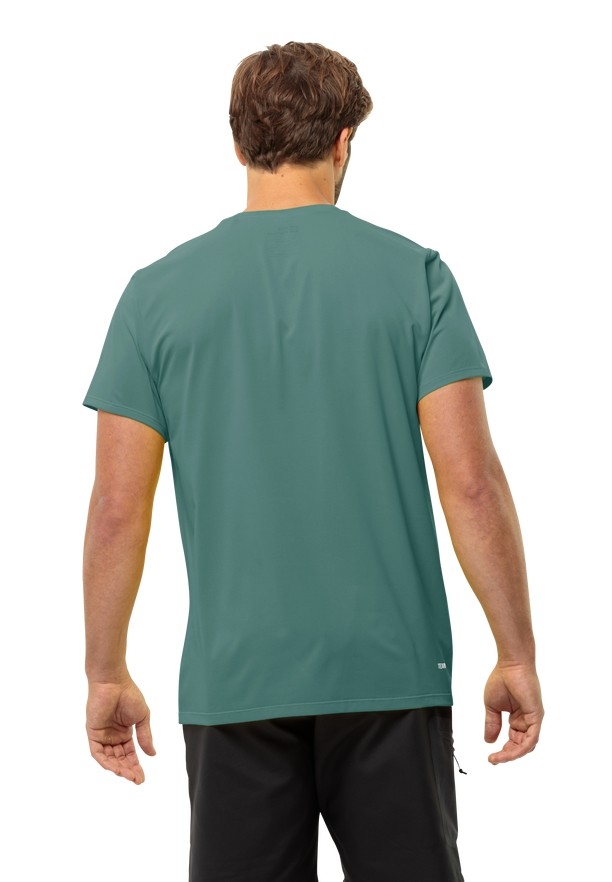 Green Jack Wolfskin Prelightrail Men T Shirts | 81956265