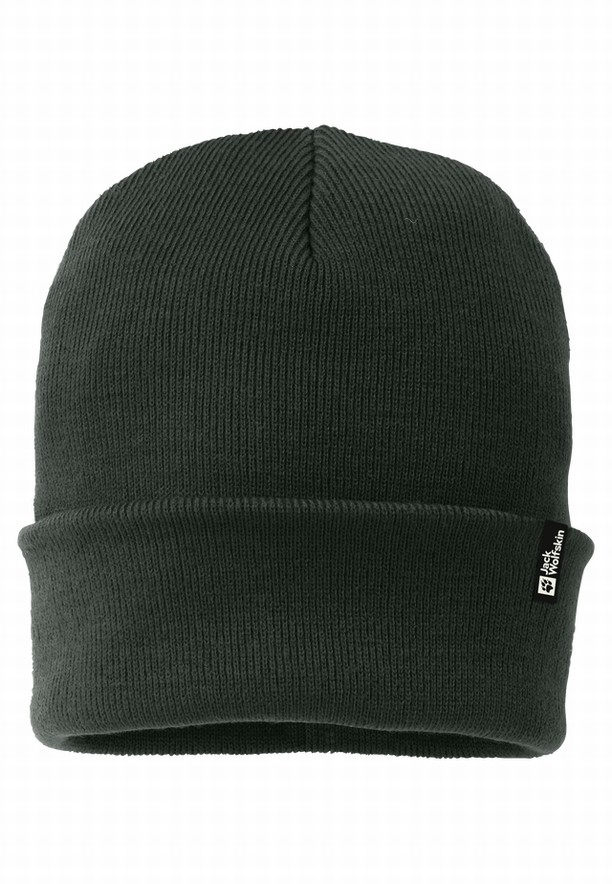 Green Jack Wolfskin Rib Men Beanie | 10846172