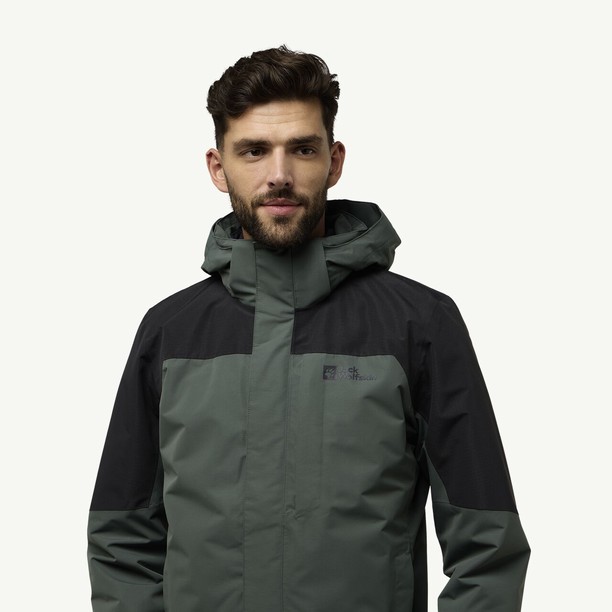 Green Jack Wolfskin Romberg 3in1 Men Jackets | 27778256