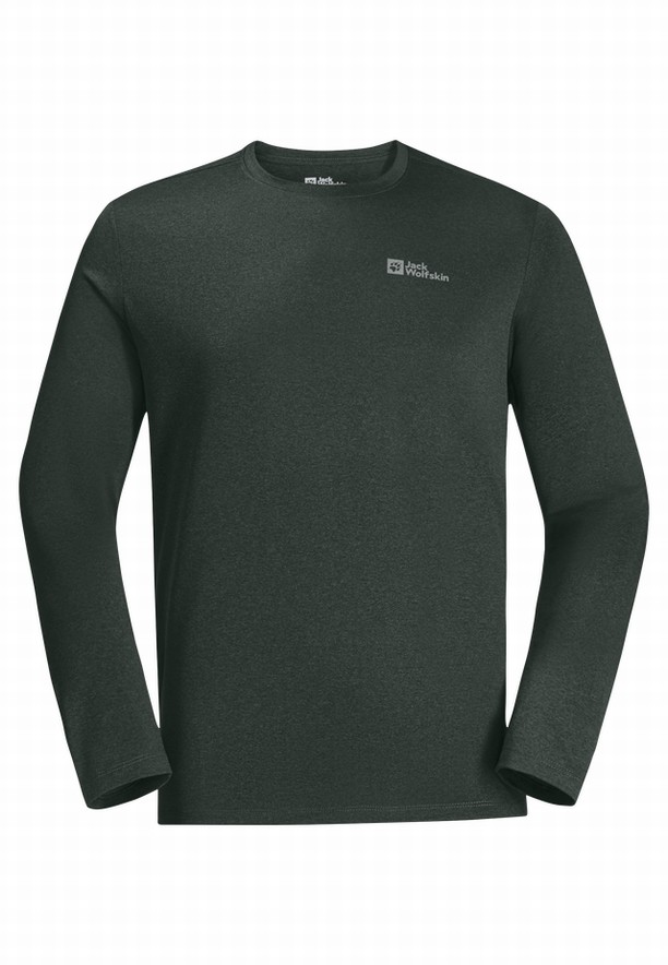Green Jack Wolfskin Skyhermal L/s Men T Shirts | 37252399
