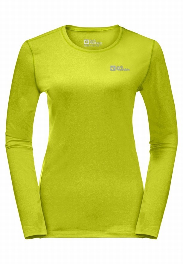 Green Jack Wolfskin Skyhermal L/s Women T Shirts | 77405431