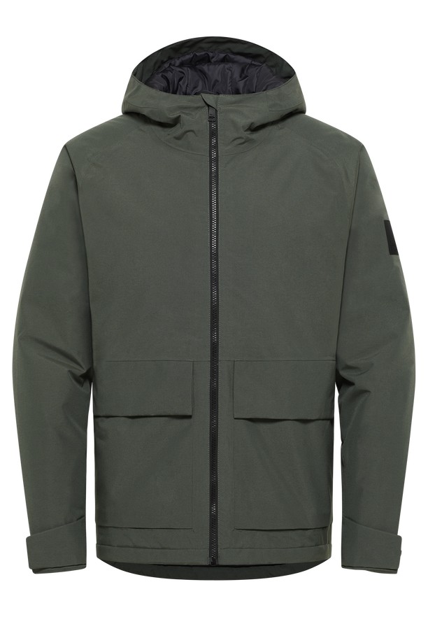 Green Jack Wolfskin Tempeltor Men Rain Jackets | 80278551