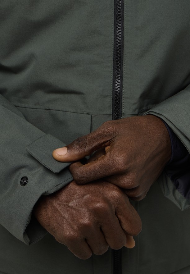 Green Jack Wolfskin Tempeltor Men Rain Jackets | 80278551