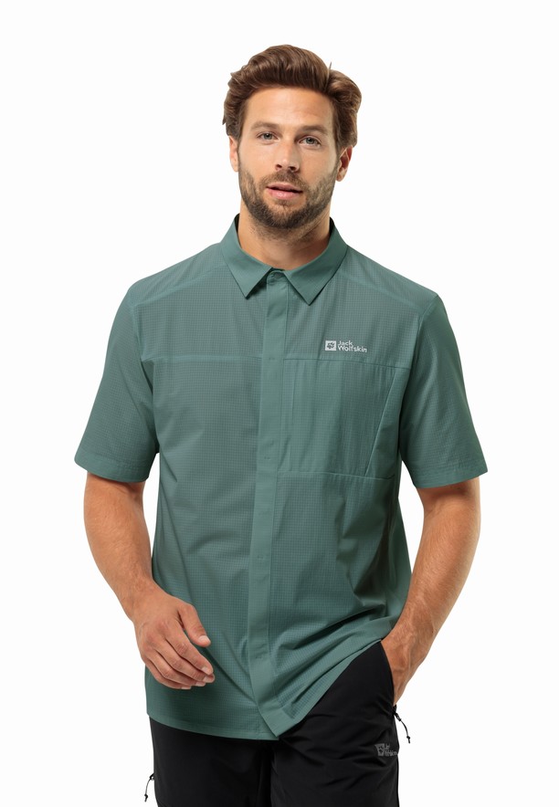 Green Jack Wolfskin Vandra S/s Men Shirts | 86949617