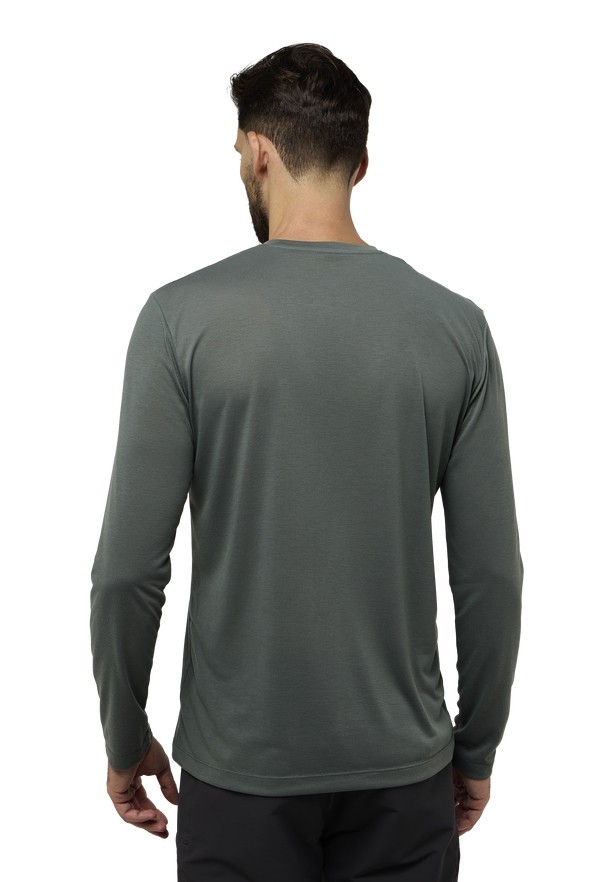 Green Jack Wolfskin Vonnan Ls Men T Shirts | 79126376