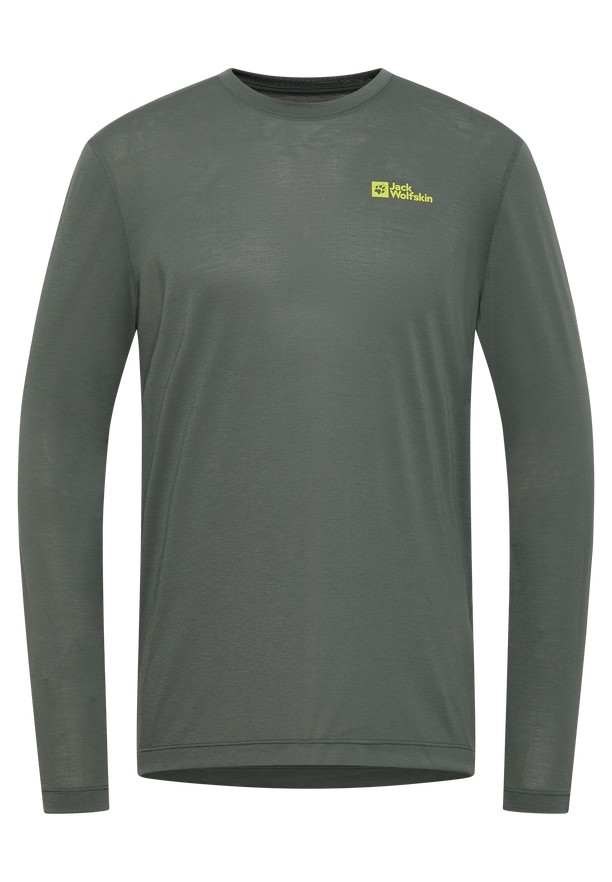Green Jack Wolfskin Vonnan Ls Men T Shirts | 79126376