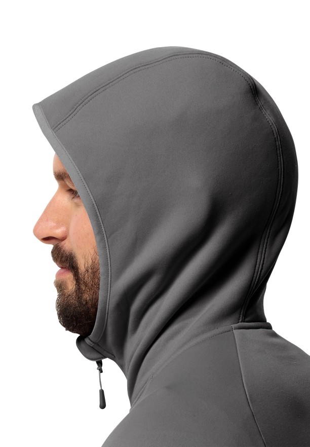 Grey Jack Wolfskin Baiselberg Hooded Fz Men Fleece Jackets | 53572594