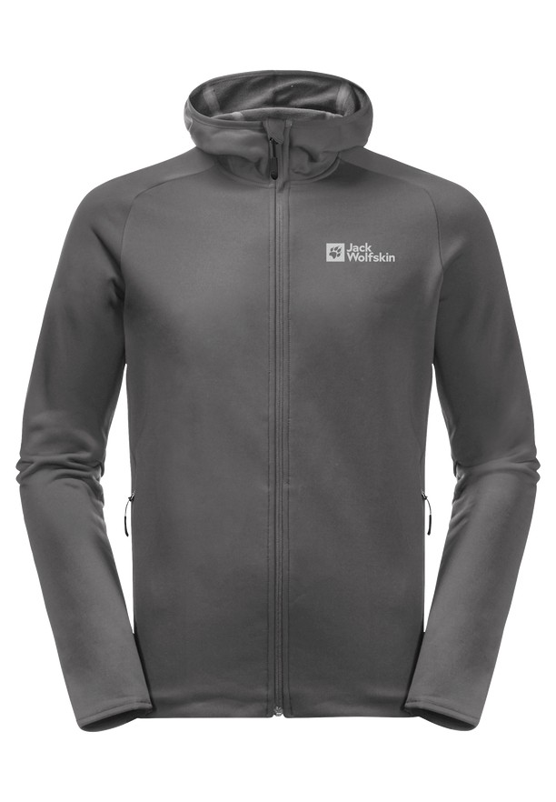 Grey Jack Wolfskin Baiselberg Hooded Fz Men Fleece Jackets | 53572594