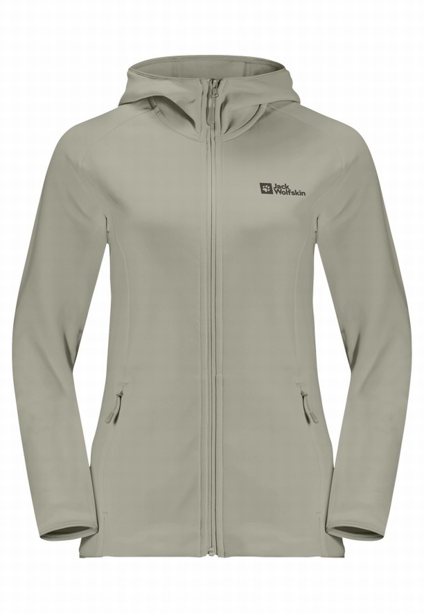 Grey Jack Wolfskin Baiselberg Hooded Fz Women Fleece Jackets | 71245794