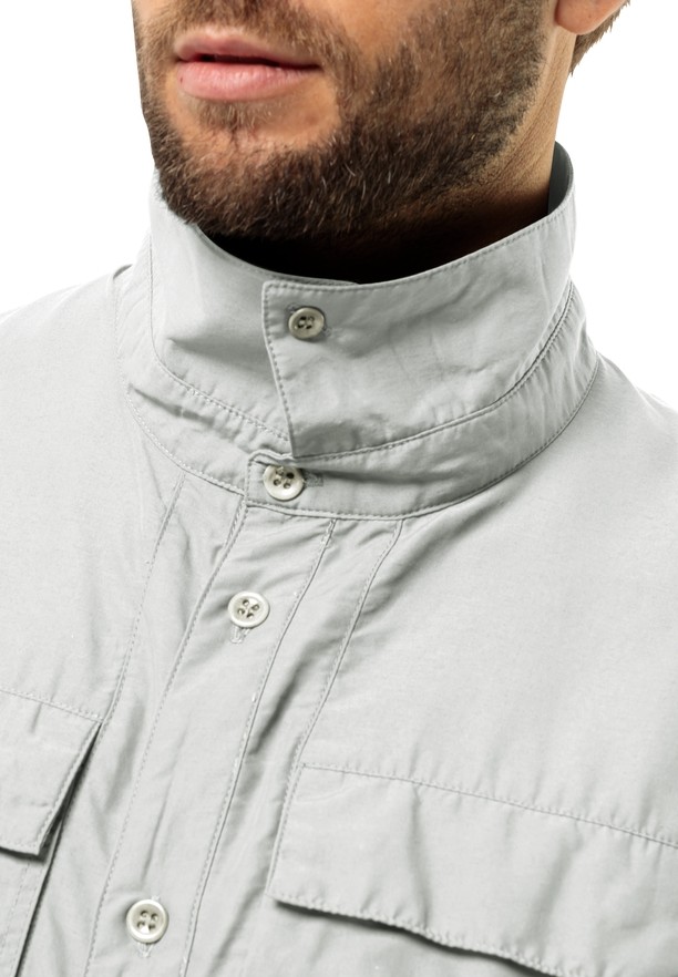 Grey Jack Wolfskin Barrier Ls Men Shirts | 33776681