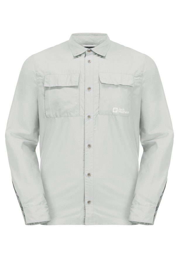 Grey Jack Wolfskin Barrier Ls Men Shirts | 33776681