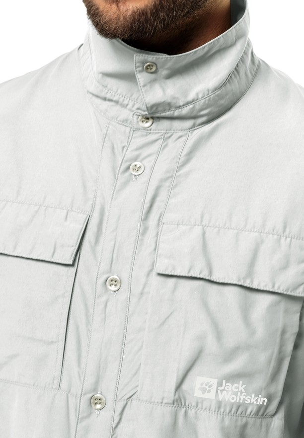 Grey Jack Wolfskin Barrier Ls Men Shirts | 33776681