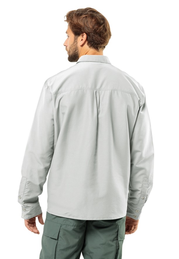 Grey Jack Wolfskin Barrier Ls Men Shirts | 33776681