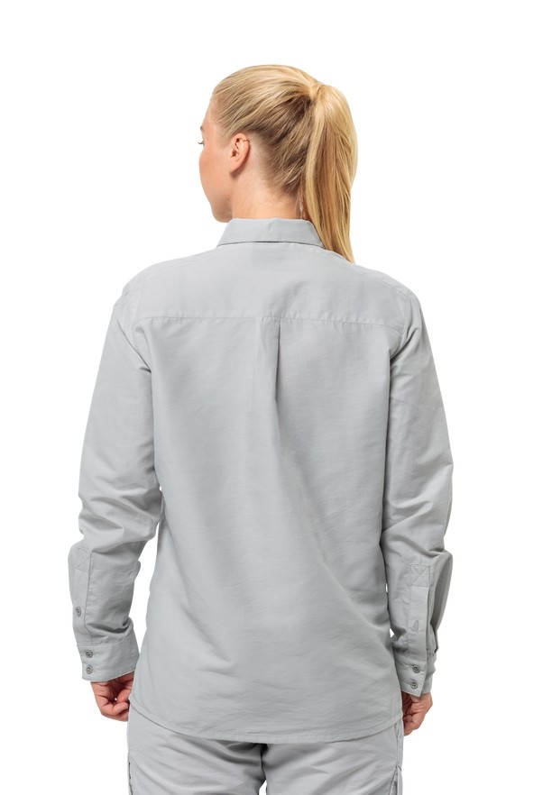 Grey Jack Wolfskin Barrier Ls Women Shirts | 63700093