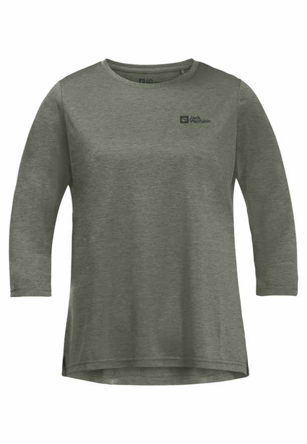 Grey Jack Wolfskin Crosstrail 3/4 Women T Shirts | 33650878