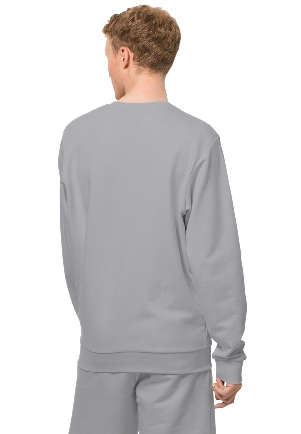 Grey Jack Wolfskin Essential Crewneck Men Sweatshirts | 55948162
