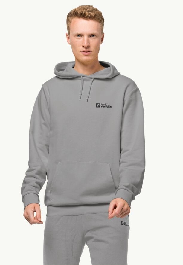 Grey Jack Wolfskin Essential Men Hoodie | 10874402