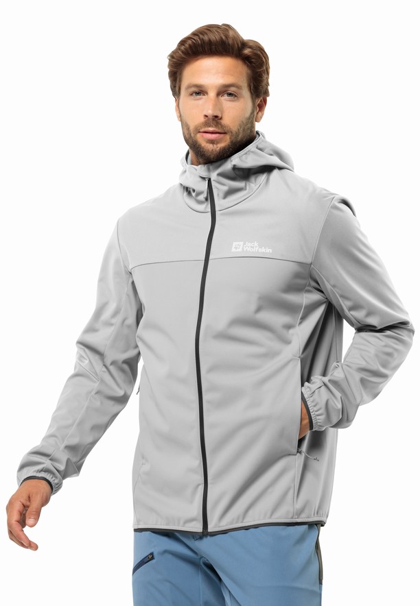 Grey Jack Wolfskin Feldberg Hoody Men Softshell Jackets | 95471878