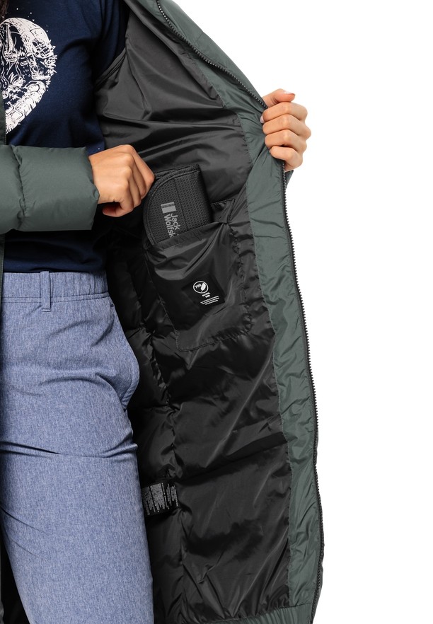 Grey Jack Wolfskin Frozen Palace Women Down Coats | 15640618