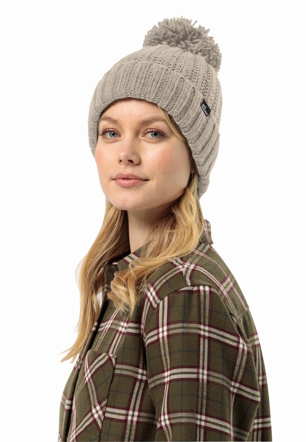 Grey Jack Wolfskin Highloft Knit W Men Beanie | 18127568