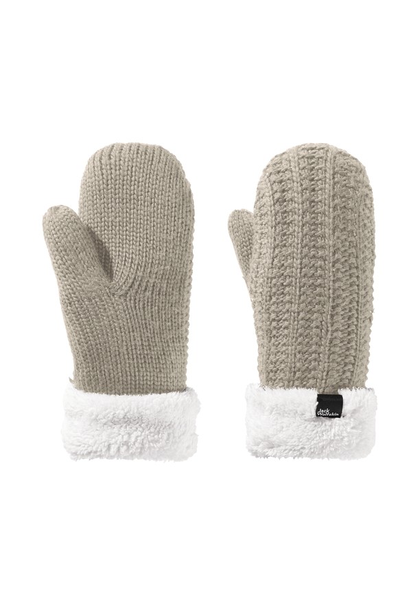 Grey Jack Wolfskin Highloft Knit Women Mittens | 81036541