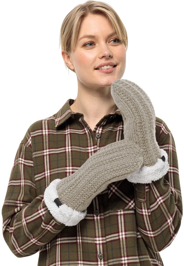 Grey Jack Wolfskin Highloft Knit Women Mittens | 81036541