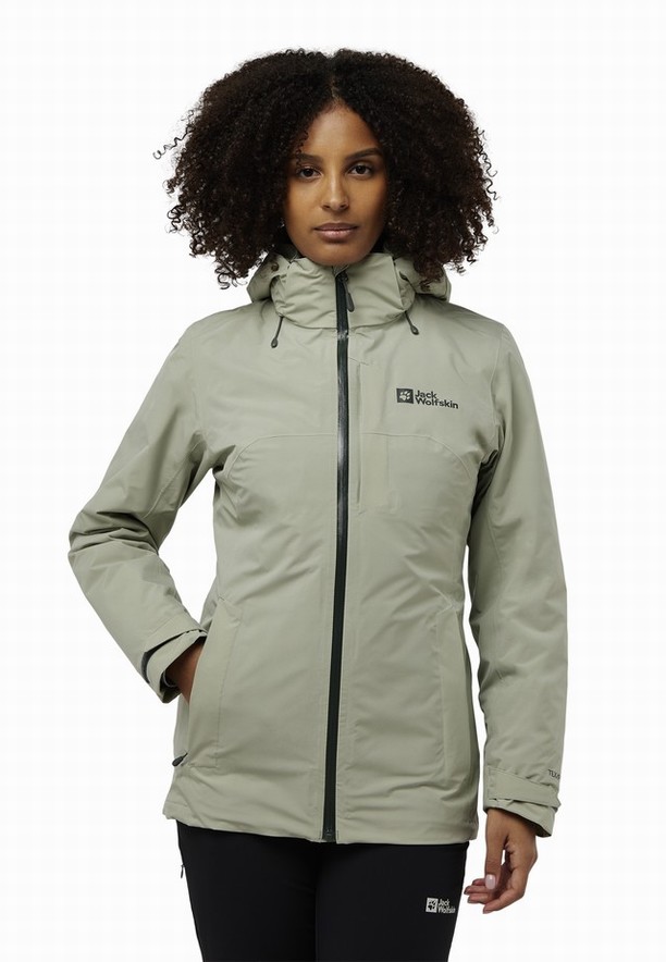 Grey Jack Wolfskin Hunberg 3in1 Women Jackets | 31494392