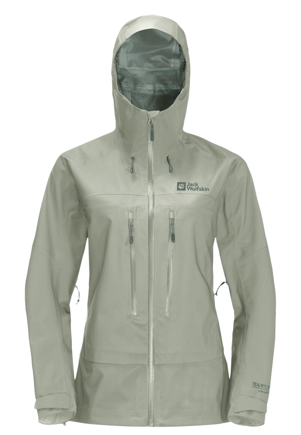 Grey Jack Wolfskin Kammweg 3l Women Rain Jackets | 69635625