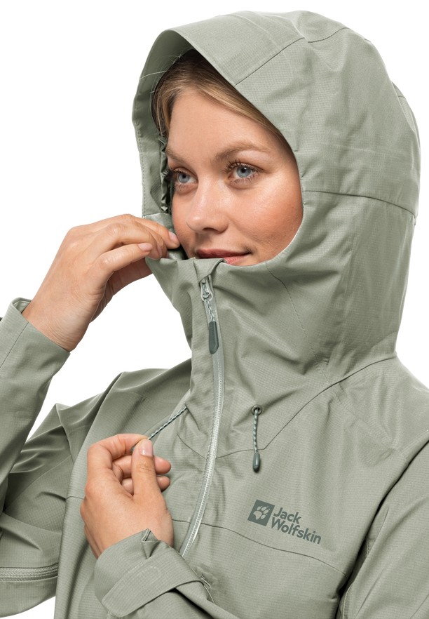 Grey Jack Wolfskin Kammweg 3l Women Rain Jackets | 69635625