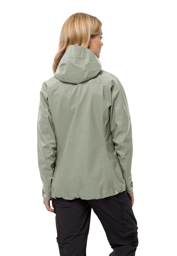 Grey Jack Wolfskin Kammweg 3l Women Rain Jackets | 69635625