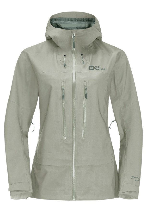 Grey Jack Wolfskin Kammweg 3l Women Rain Jackets | 69635625