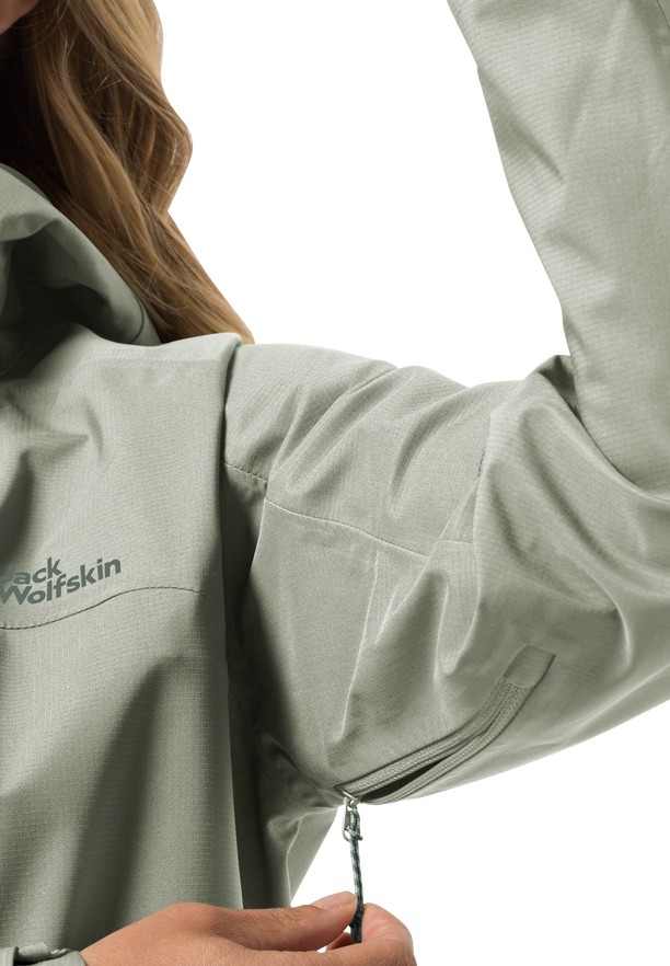 Grey Jack Wolfskin Kammweg 3l Women Rain Jackets | 69635625